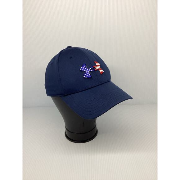 Navy Under Armour Ball Cap Flag Logo M/L - Picture 2 of 2